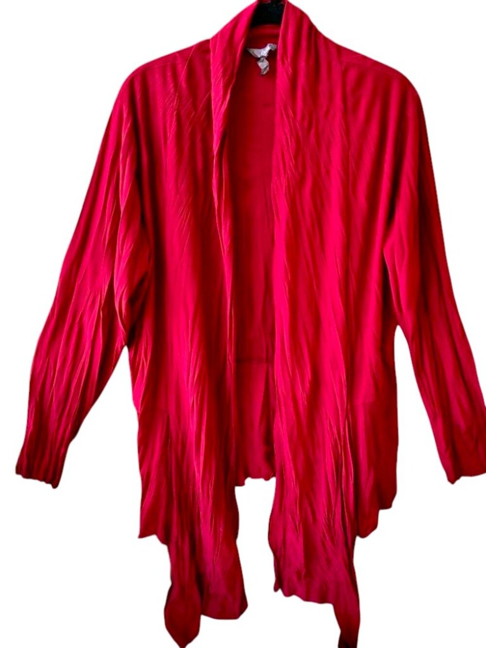 Katies Red Crinkle Long Sleeve Jacket Topper Womens XL.